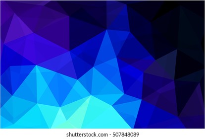 Dark blue low poly template. Shining illustration, which consist of triangles. A new texture for your design.