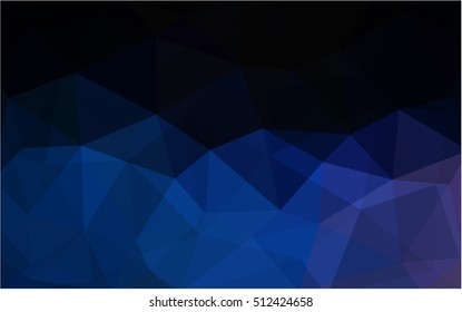 Dark blue low poly template. An elegant bright illustration with gradient. A new texture for your design.