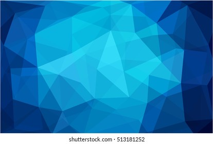 Dark blue low poly template. Colorful abstract illustration with gradient. The best triangular design for your business.
