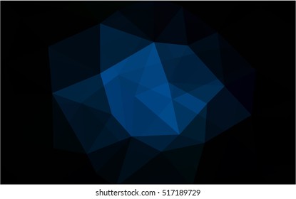 Dark blue low poly template. Colorful abstract illustration with gradient. The template can be used as a background for cell phones.