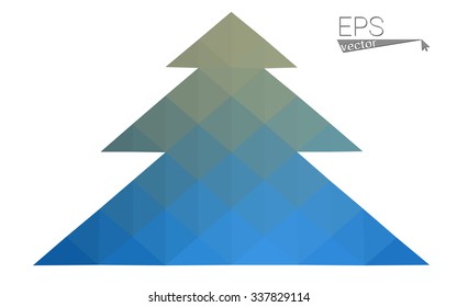 Dark blue low polygon style christmas tree vector illustration consisting of triangles . Abstract triangular polygonal origami or crystal design of New Years celebration. Isolated on white background. Dark blue low polygon style christmas tree vector illustration consisting of triangles . Abstract triangular polygonal origami or crystal design of New Years celebration. Isolated on white background.