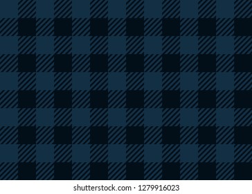 Dark blue lumberjack seamless pattern background.
