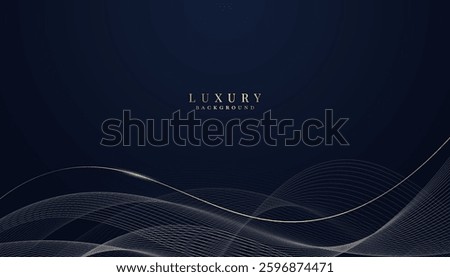 Dark blue luxury background illustration with gold lines.