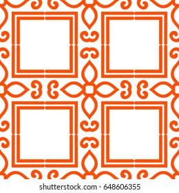 Dark blue  luxury background seamless with ornamental pattern on white