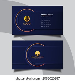Dark blue luxury business card design template