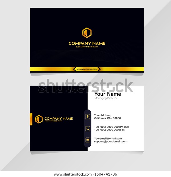 dark blue luxury name business card 库存矢量图(免版税)1504741736