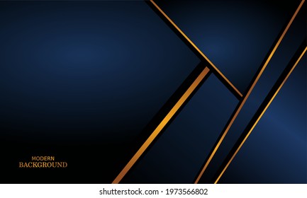 dark blue luxury premium background and gold line