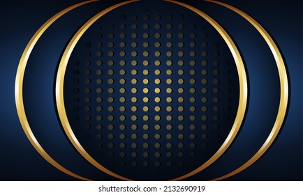 dark blue luxury premium background and gold line.