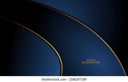 dark blue luxury premium background and gold line.