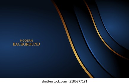 dark blue luxury premium background and gold line.