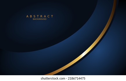 dark blue luxury premium background and gold line.