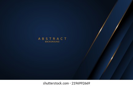 dunkelblauer luxuriöser Hintergrund und goldene Linie.