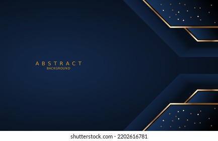 dark blue luxury premium background and gold line.