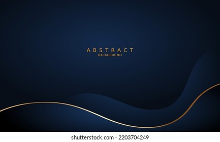 dark blue luxury premium background and gold line.