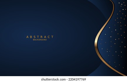 dark blue luxury premium background and gold line.