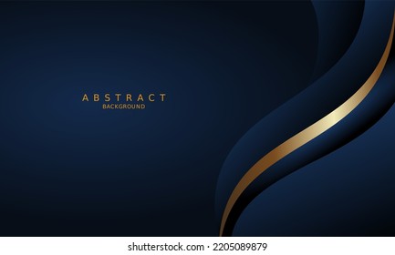 dark blue luxury premium background and gold line.