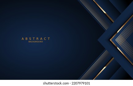fondo azul oscuro de lujo y línea dorada.