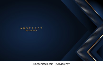 fondo azul oscuro de lujo y línea dorada.