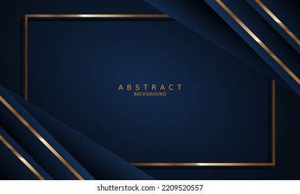 dark blue luxury premium background and gold line.