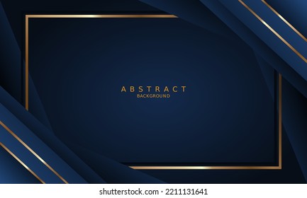 dark blue luxury premium background and gold line.