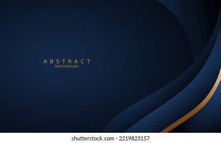 dark blue luxury premium background and gold line.	