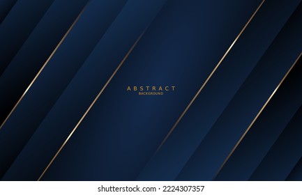 dunkelblauer luxuriöser Hintergrund und goldene Linie.