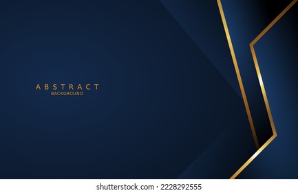 dark blue luxury premium background and gold line.
