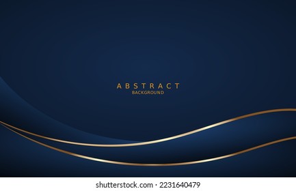 dark blue luxury premium background and gold line.