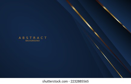 dark blue luxury premium background and gold line.	