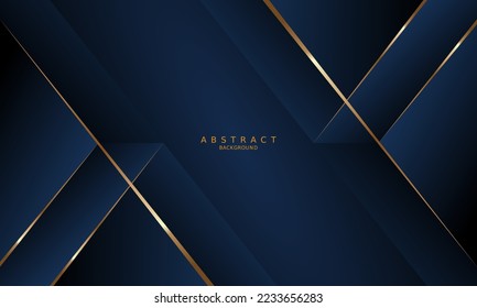 dark blue luxury premium background and gold line.