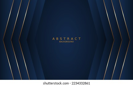 fondo azul oscuro de lujo y línea dorada.