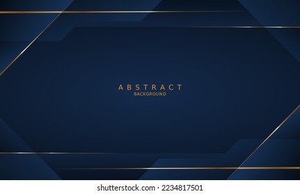 dark blue luxury premium background and gold line.