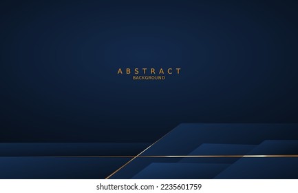 dark blue luxury premium background and gold line.	