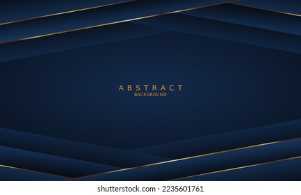 dark blue luxury premium background and gold line.	