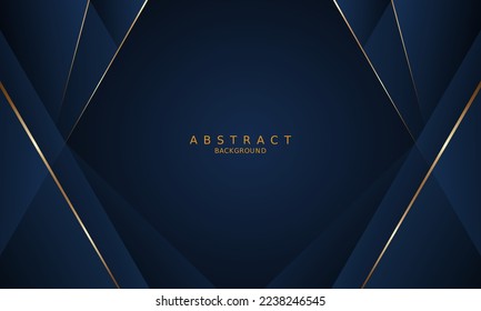 fondo azul oscuro de lujo y línea dorada.