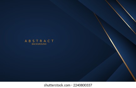 dark blue luxury premium background and gold line.	