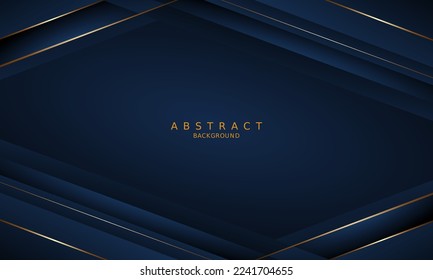 dark blue luxury premium background and gold line.
