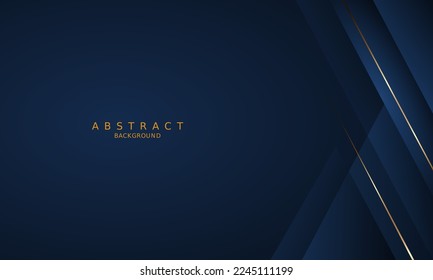 dunkelblauer luxuriöser Hintergrund und goldene Linie.