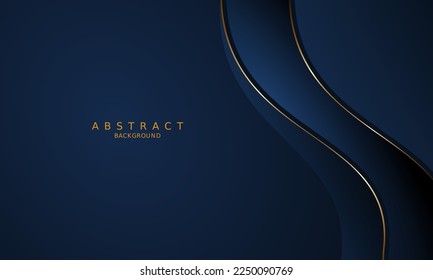 dark blue luxury premium background and gold line.