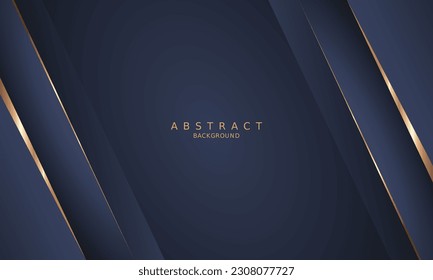 dark blue luxury premium background and gold line.