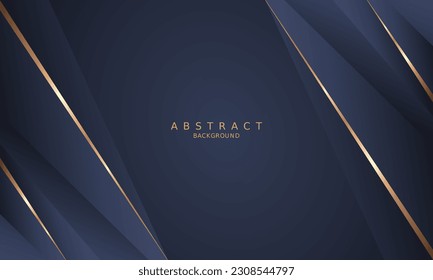 dark blue luxury premium background and gold line.
