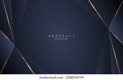 dunkelblauer luxuriöser Hintergrund und goldene Linie.