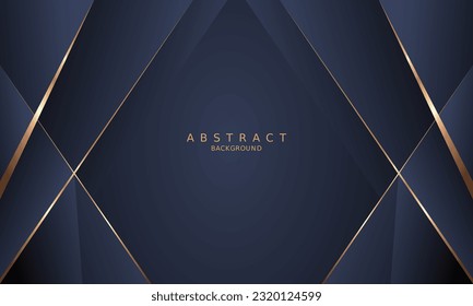 dark blue luxury premium background and gold line.