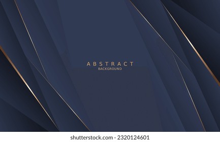 dark blue luxury premium background and gold line.