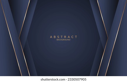fondo azul oscuro de lujo y línea dorada.	