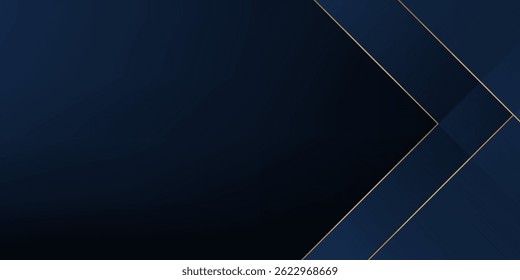 Fondo premium de lujo azul oscuro y línea dorada.