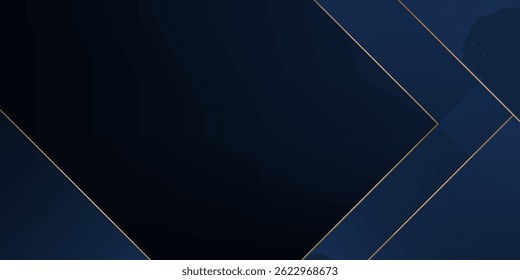 Fondo premium de lujo azul oscuro y línea dorada.