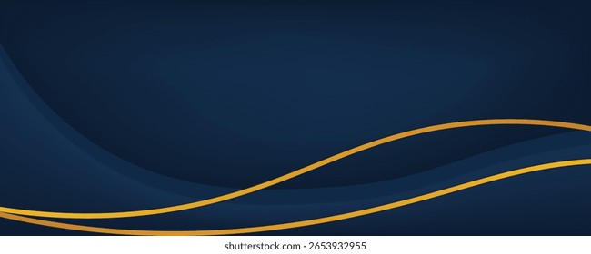 dark blue luxury premium background and gold line.