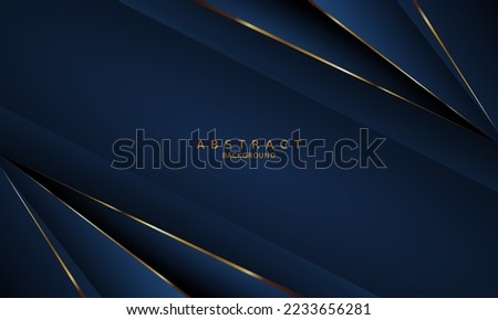 dark blue luxury premium background and gold line.
