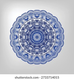 Dark blue mandala Design with isolated background